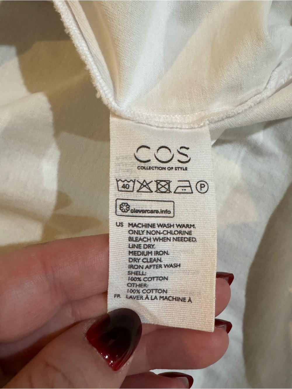 COS Cream Button-Front Collared Shirt - Picture 4 of 6